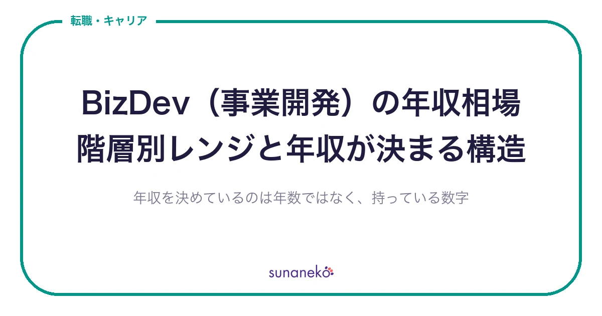 BizDev（事業開発）の年収相場｜階層別レンジと年収が決まる構造