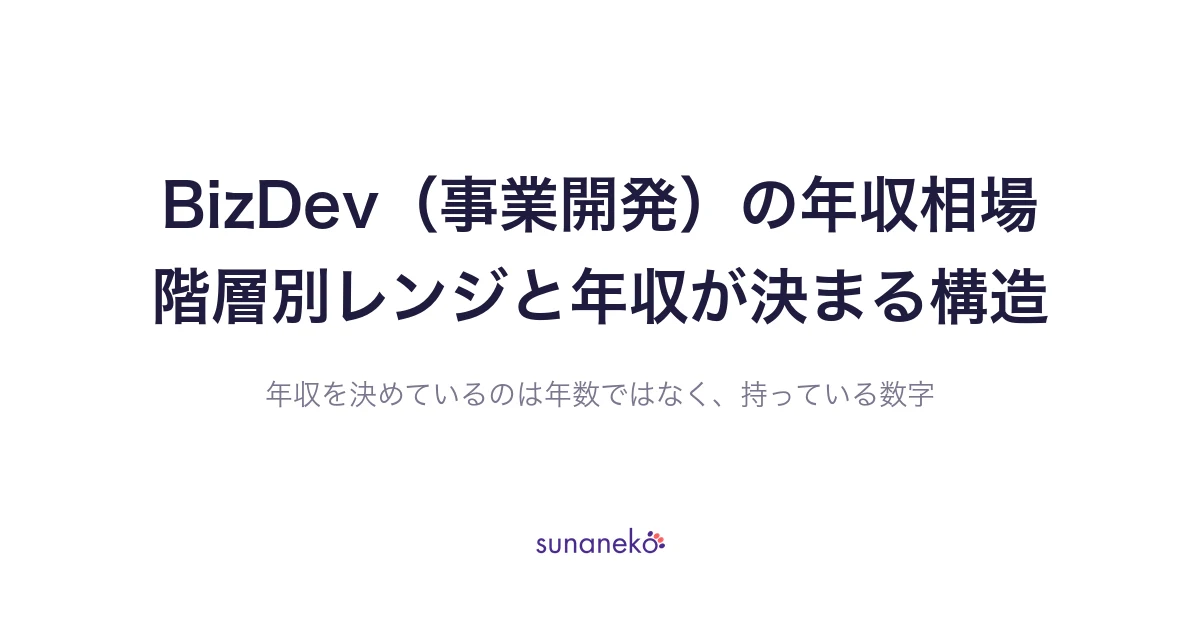 BizDev（事業開発）の年収相場｜階層別レンジと年収が決まる構造