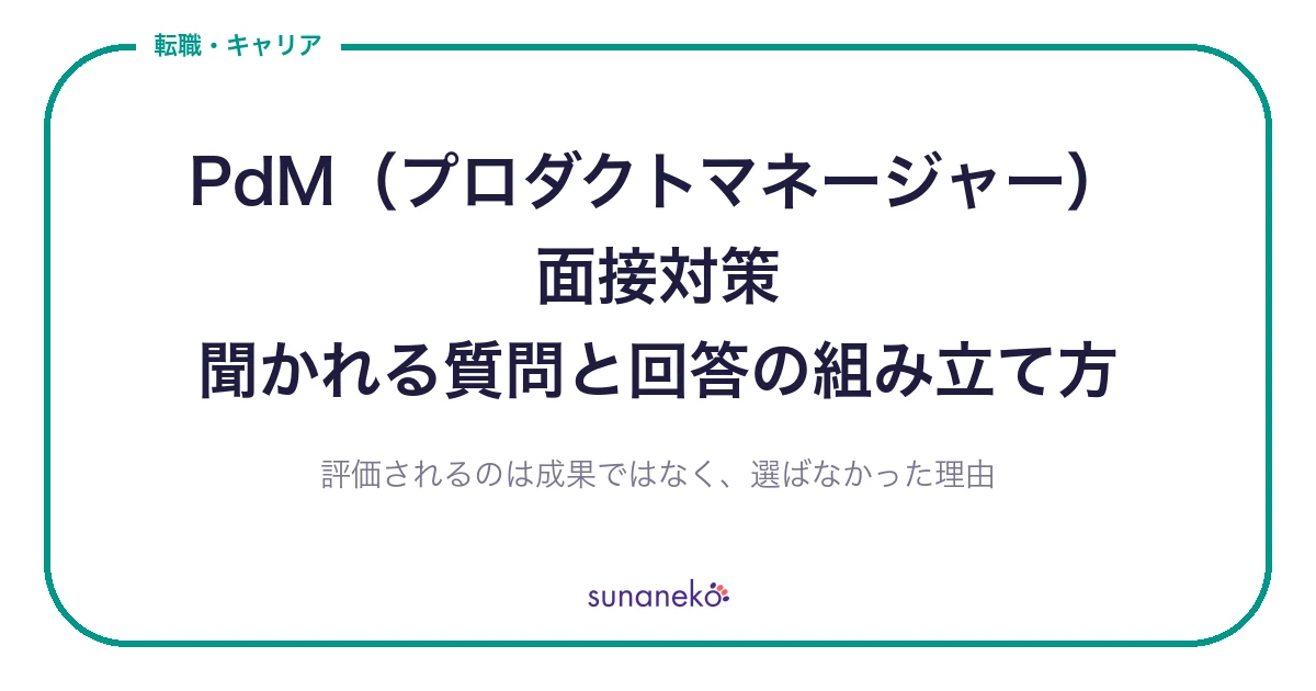 PdM（プロダクトマネージャー）面接対策｜聞かれる質問と回答の組み立て方