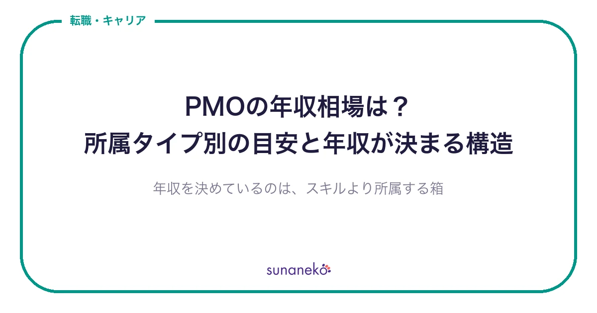 PMOの年収相場は？所属タイプ別の目安と年収が決まる構造