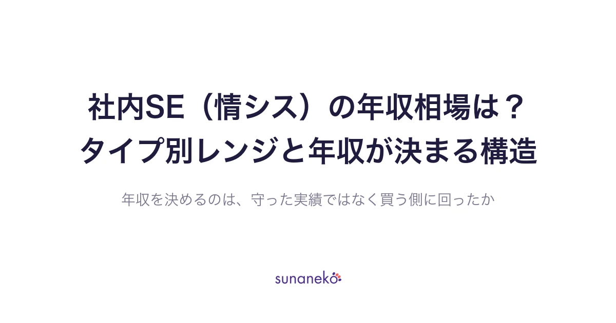 社内SE（情シス）の年収相場は？タイプ別レンジと年収が決まる構造